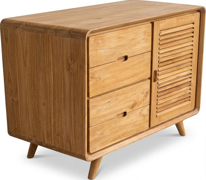 Teak chest of drawers Cocon – boho furniture handcrafted in Bali by BaliSouk (vue 2)