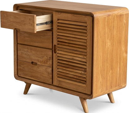 Teak chest of drawers Cocon – boho furniture handcrafted in Bali by BaliSouk (vue 3)