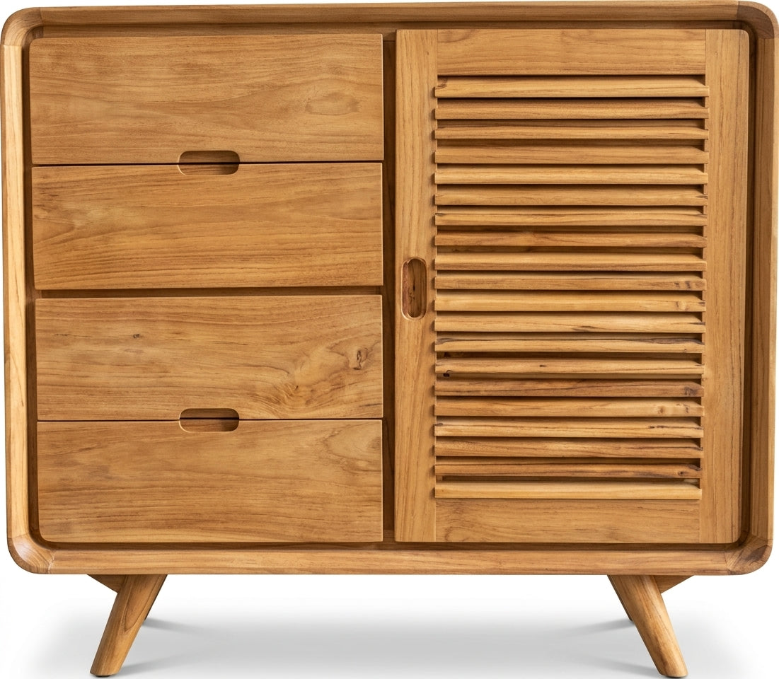 Teak chest of drawers Cocon – boho furniture handcrafted in Bali by BaliSouk (vue 5)