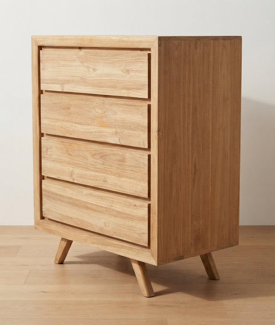Teak chest of drawers AD – boho furniture handcrafted in Bali by BaliSouk (vue 2)