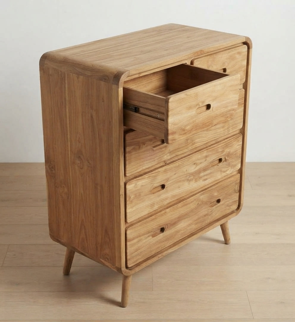 Teak chest of drawers Dompul – boho furniture handcrafted in Bali by BaliSouk