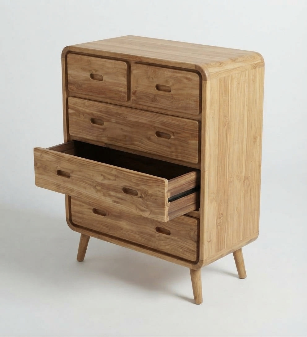 Teak chest of drawers Dompul – boho furniture handcrafted in Bali by BaliSouk (vue 2)