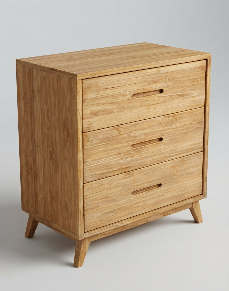 Teak chest of drawers Barto – boho furniture handcrafted in Bali by BaliSouk (vue 2)
