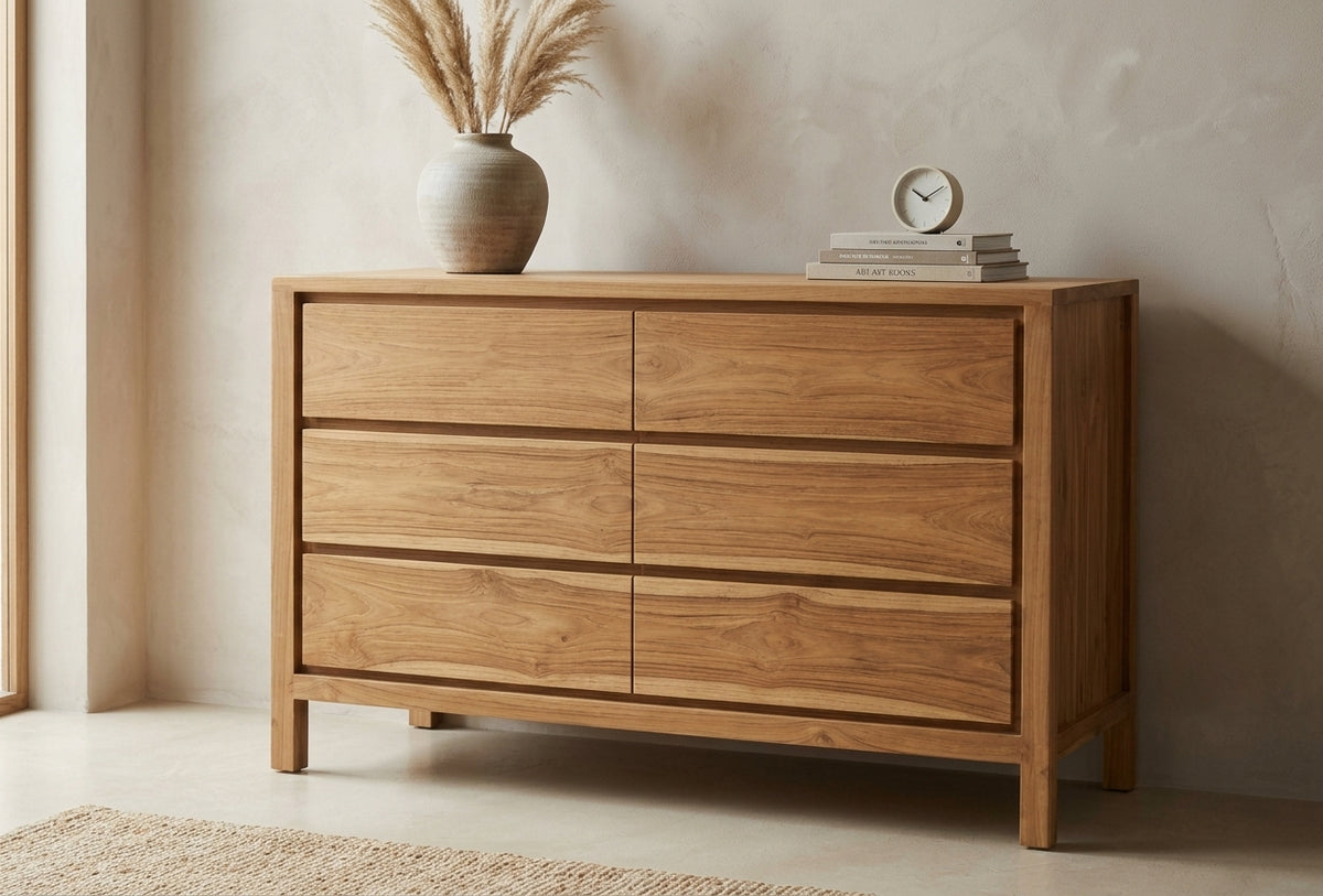 Teak chest of drawers Laci 2X3 – boho furniture handcrafted in Bali by BaliSouk
