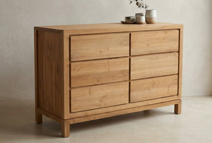 Teak chest of drawers Laci 2X3 – boho furniture handcrafted in Bali by BaliSouk (vue 2)