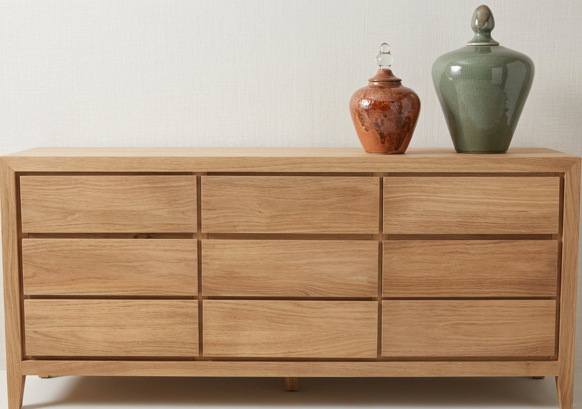 Teak chest of drawers Laci 3X3 – boho furniture handcrafted in Bali by BaliSouk