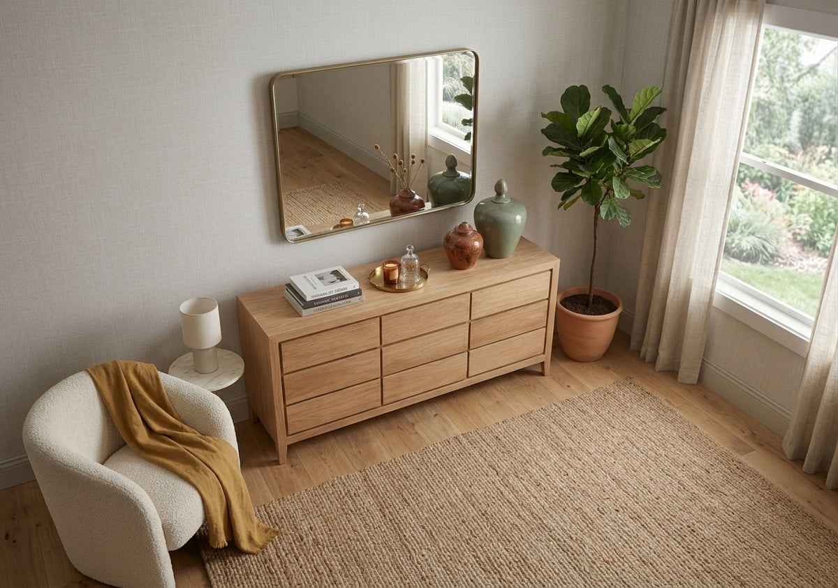 Teak chest of drawers Laci 3X3 – boho furniture handcrafted in Bali by BaliSouk (vue 2)