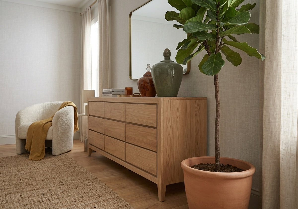 Teak chest of drawers Laci 3X3 – boho furniture handcrafted in Bali by BaliSouk (vue 4)