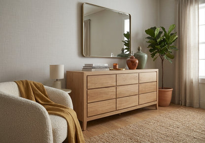 Teak chest of drawers Laci 3X3 – boho furniture handcrafted in Bali by BaliSouk (vue 5)