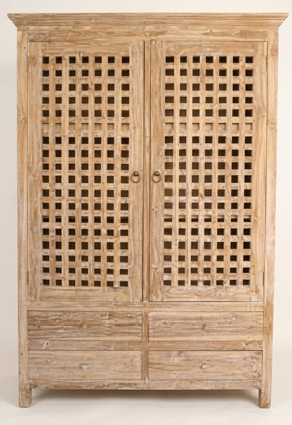 Teak wardrobe Kotak – boho furniture handcrafted in Bali by BaliSouk (vue 5)