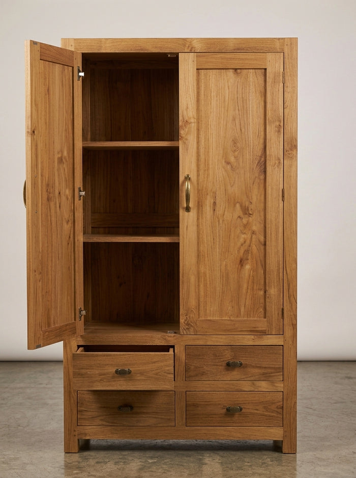 Teak wardrobe Bole – boho furniture handcrafted in Bali by BaliSouk