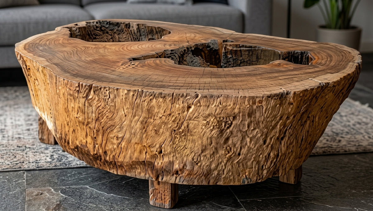 Suar coffee table Slice XL Suar – boho furniture handcrafted in Bali by BaliSouk (vue 2)