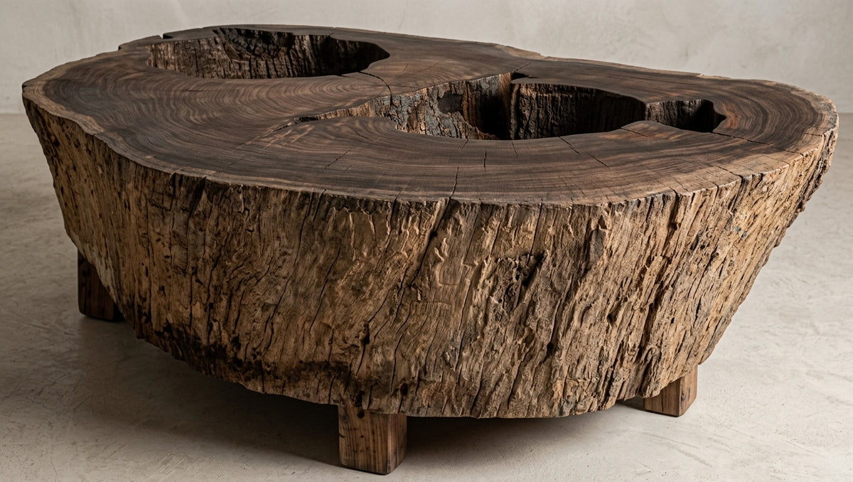 Suar coffee table Slice XL Suar – boho furniture handcrafted in Bali by BaliSouk (vue 3)