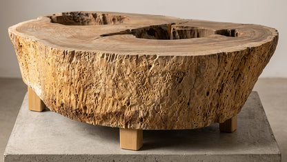 Suar coffee table Slice XL Suar – boho furniture handcrafted in Bali by BaliSouk (vue 4)