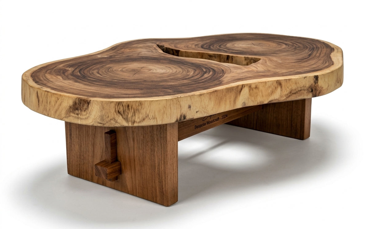 Suar coffee table Slice XXL Suar – boho furniture handcrafted in Bali by BaliSouk (vue 2)