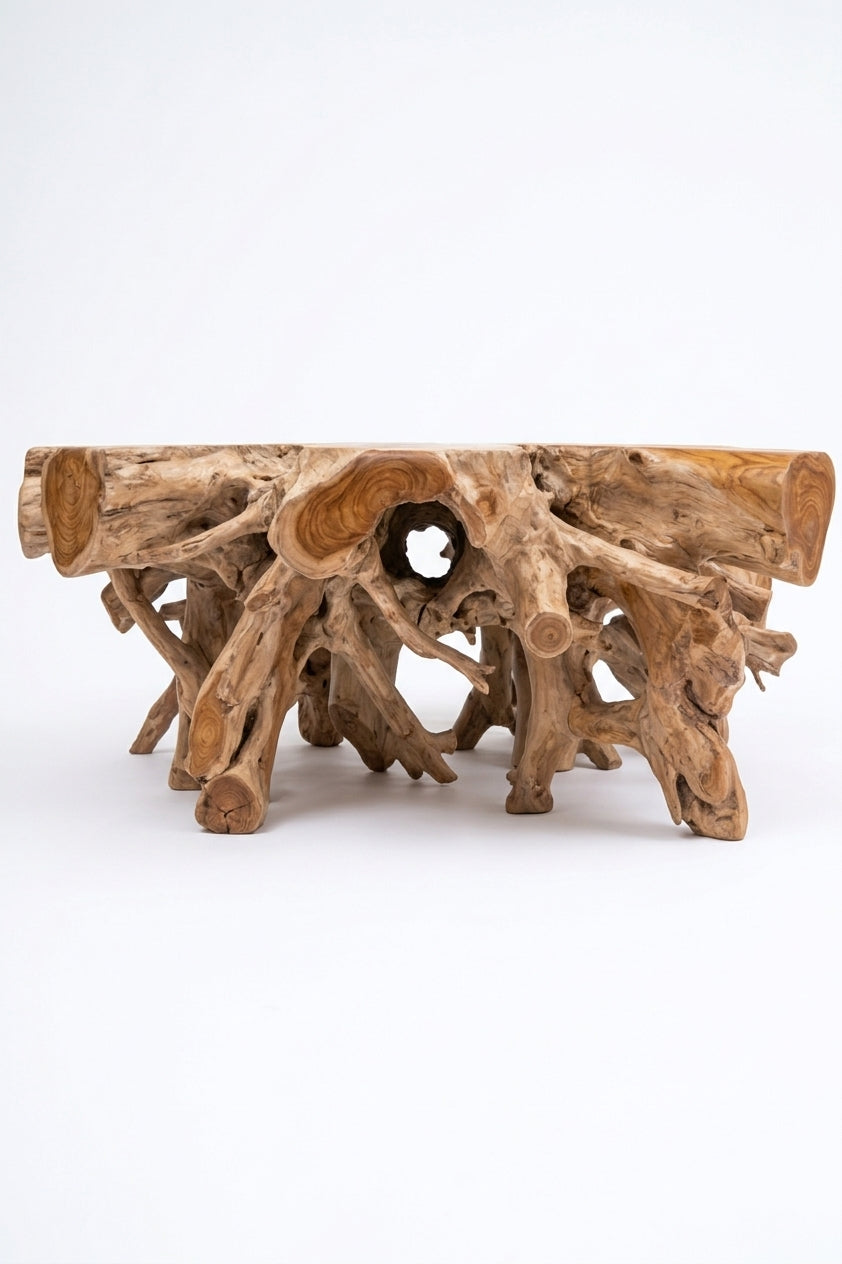 Teak Root coffee table Teak Root Round – boho furniture handcrafted in Bali by BaliSouk (vue 3)