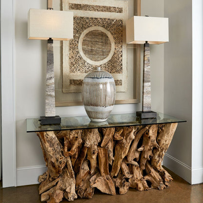 Driftwood console Patchwork Driftwood – boho furniture handcrafted in Bali by BaliSouk