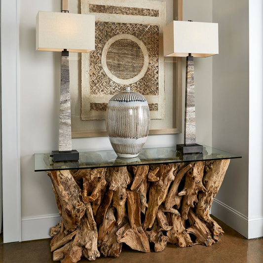 Driftwood console Patchwork Driftwood – boho furniture handcrafted in Bali by BaliSouk