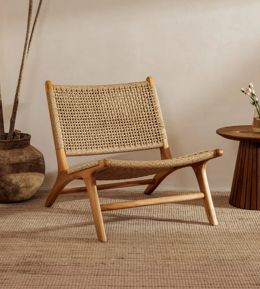 Teak garden sofa Malboro Lounge Single – boho outdoor furniture handcrafted in Bali by BaliSouk (view 8)