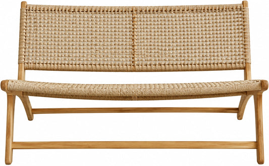 Teak garden sofa Malboro Lounge Double – boho outdoor furniture handcrafted in Bali by BaliSouk