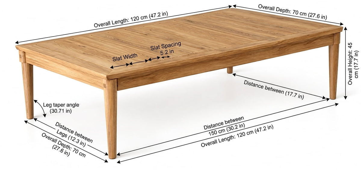 Teak coffee table Mooera – boho outdoor furniture handcrafted in Bali by BaliSouk (view 4)