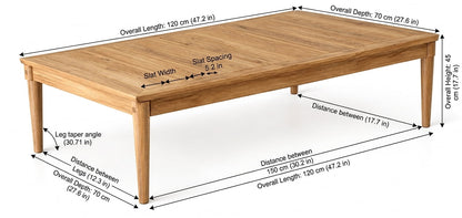Teak coffee table Mooera – boho outdoor furniture handcrafted in Bali by BaliSouk (view 4)