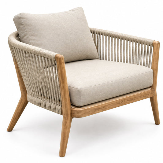 Teak garden sofa Corso Single – boho outdoor furniture handcrafted in Bali by BaliSouk (view 4)