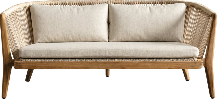 Teak garden sofa Corso Double – boho outdoor furniture handcrafted in Bali by BaliSouk