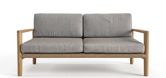 Teak garden sofa Scoot Double – boho outdoor furniture handcrafted in Bali by BaliSouk (view 6)
