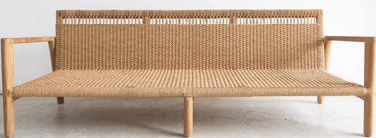 Teak garden sofa Scoot Triple – boho outdoor furniture handcrafted in Bali by BaliSouk