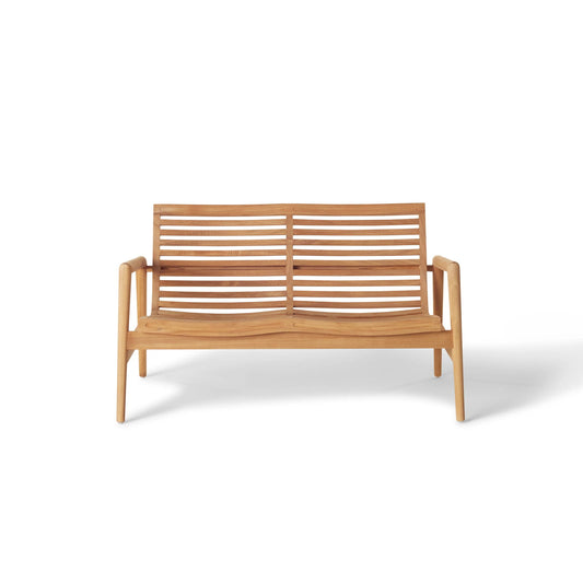 Teak garden sofa Metro 2 Seats – boho outdoor furniture handcrafted in Bali by BaliSouk