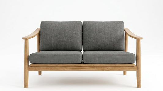 Teak garden sofa Miazaki 2 Seats – boho outdoor furniture handcrafted in Bali by BaliSouk (view 2)