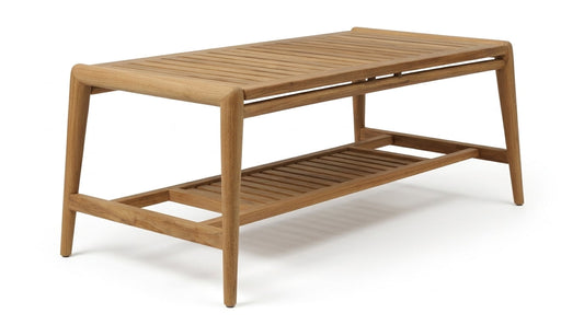 Teak garden table Miazaki – boho outdoor furniture handcrafted in Bali by BaliSouk