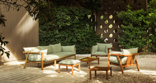 Teak garden sofa Moko Single – boho outdoor furniture handcrafted in Bali by BaliSouk (view 4)