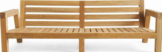 Teak garden sofa Bonanza 3 Seat – boho outdoor furniture handcrafted in Bali by BaliSouk