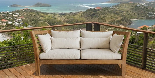 Teak garden sofa Emma 2 Seats – boho outdoor furniture handcrafted in Bali by BaliSouk (view 2)