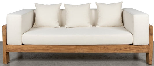 Teak garden sofa Madison Triple – boho outdoor furniture handcrafted in Bali by BaliSouk (view 2)