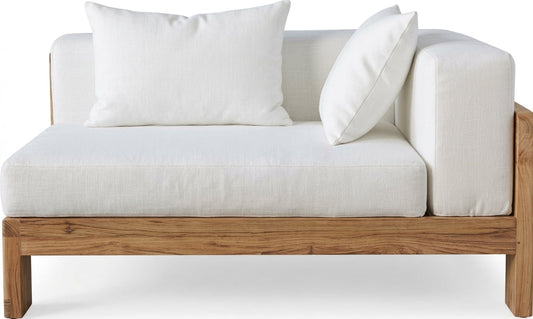 Teak garden sofa Madison End Unit – boho outdoor furniture handcrafted in Bali by BaliSouk (view 7)