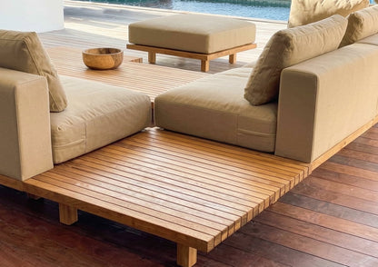 Teak bar stool Mu Corner Modular – boho outdoor furniture handcrafted in Bali by BaliSouk (view 15) – set of 2