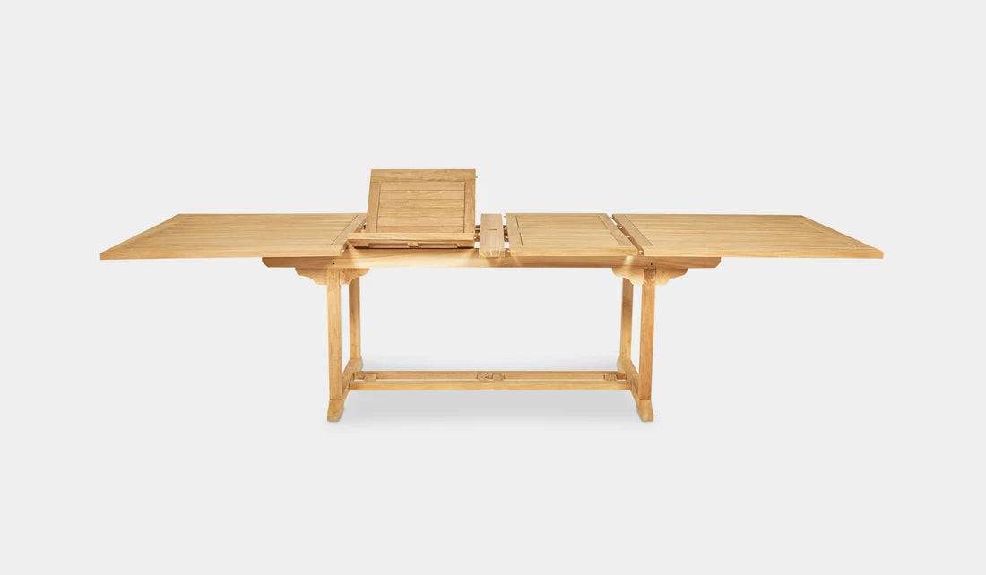 Teak garden table Square Extension – boho outdoor furniture handcrafted in Bali by BaliSouk (view 2)