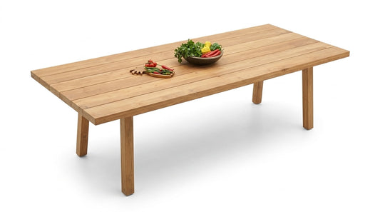 Teak garden table Veve – boho outdoor furniture handcrafted in Bali by BaliSouk (view 4)