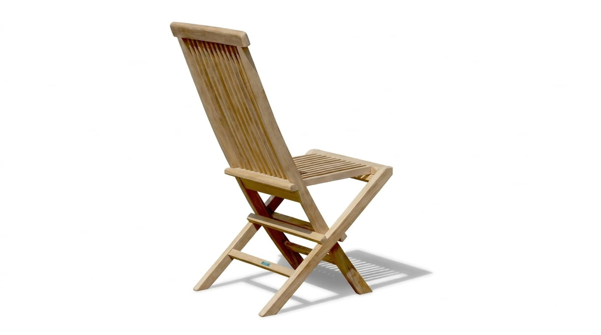 Teak garden chair Pliante – boho outdoor furniture handcrafted in Bali by BaliSouk – set of 2