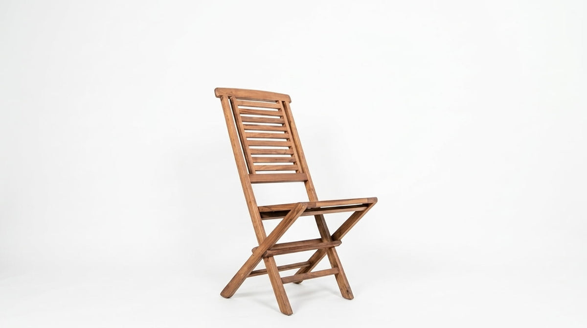 Teak garden chair Hampton – boho outdoor furniture handcrafted in Bali by BaliSouk – set of 2