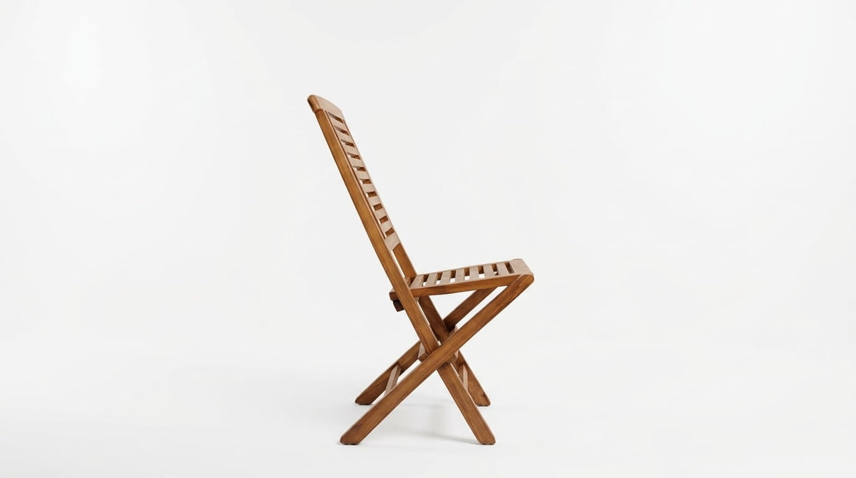 Teak garden chair Hampton – boho outdoor furniture handcrafted in Bali by BaliSouk (view 2) – set of 2