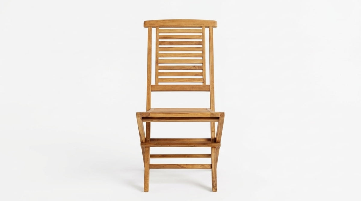 Teak garden chair Hampton – boho outdoor furniture handcrafted in Bali by BaliSouk (view 3) – set of 2