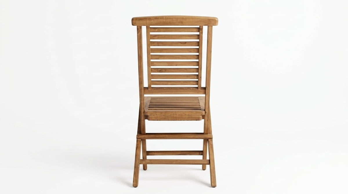 Teak garden chair Hampton – boho outdoor furniture handcrafted in Bali by BaliSouk (view 4) – set of 2