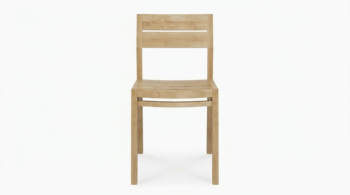Teak garden chair Eli – boho outdoor furniture handcrafted in Bali by BaliSouk (view 2) – set of 2