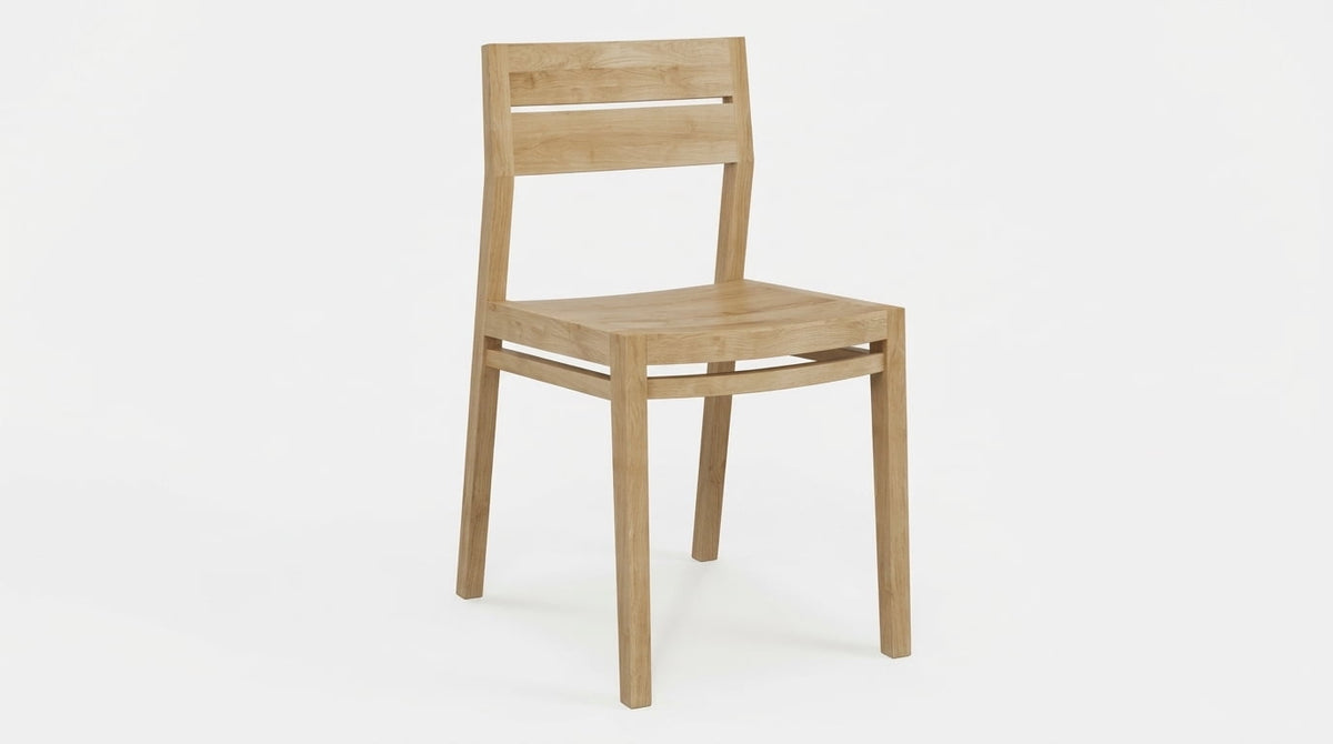 Teak garden chair Eli – boho outdoor furniture handcrafted in Bali by BaliSouk (view 3) – set of 2