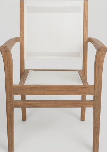 Teak garden chair Stacking – boho outdoor furniture handcrafted in Bali by BaliSouk – set of 2