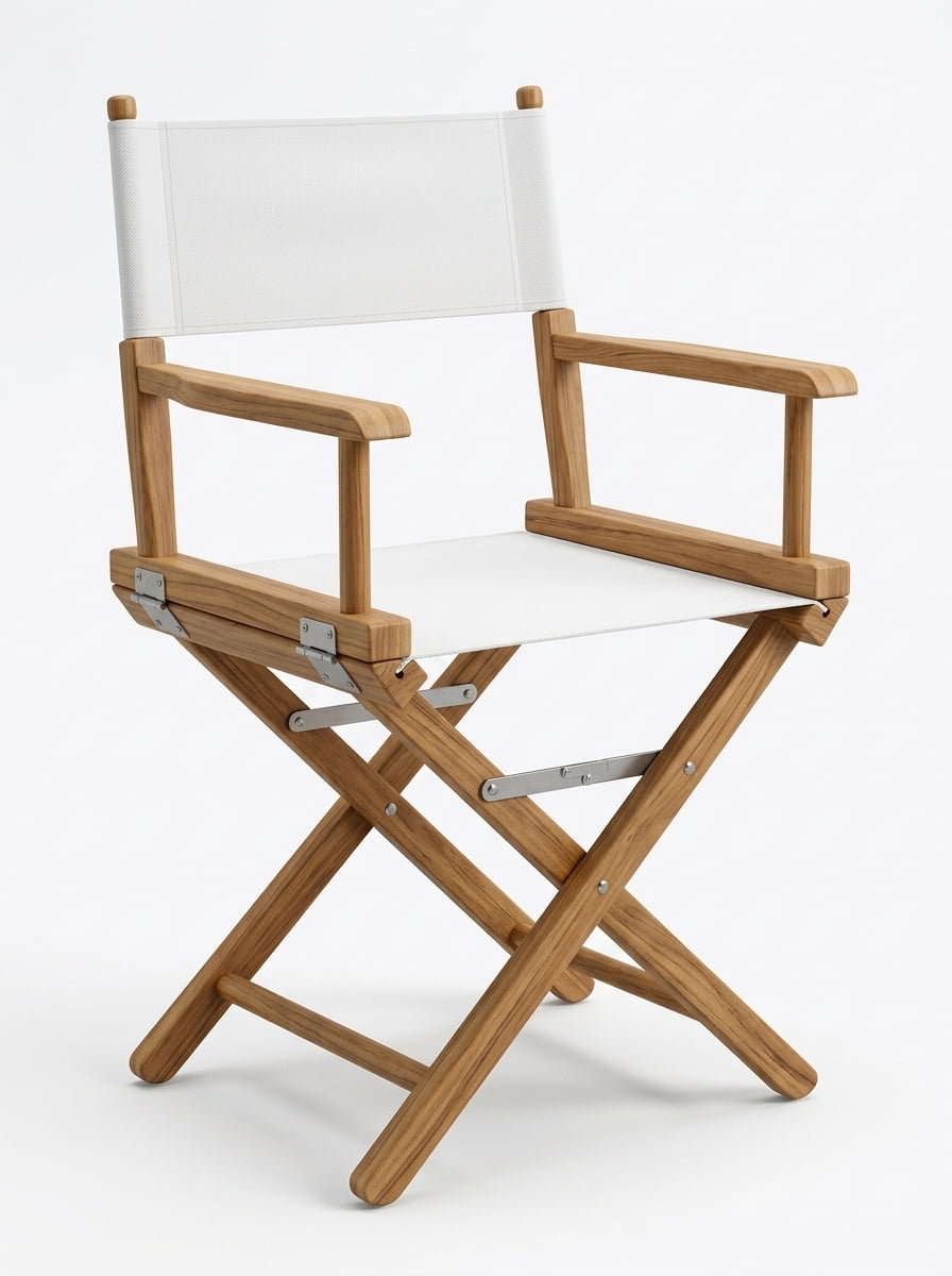 Teak garden chair Director – boho outdoor furniture handcrafted in Bali by BaliSouk (view 2) – set of 2